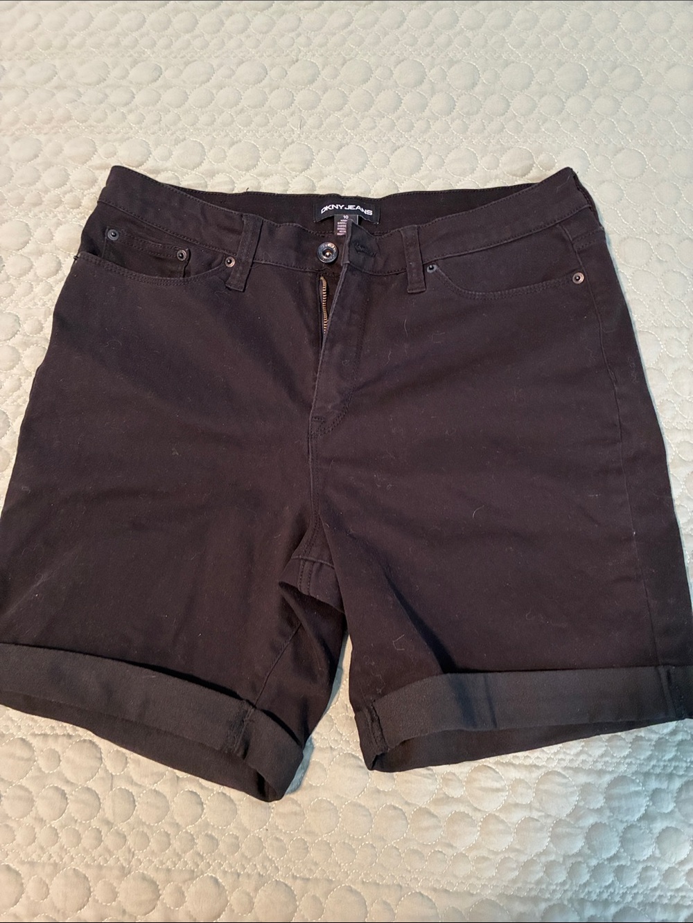 DKNY Black Rolled Hem Women's Shorts